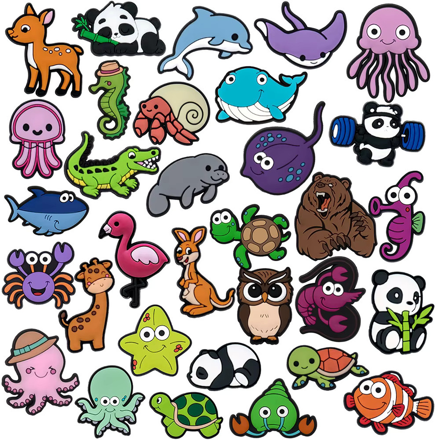 Lanxi League Schuh-Charms Meerestiere, Panda, Krokodil, Kinder - Bild 2