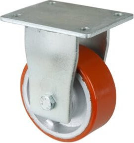 BS Schwerlast-Bockrolle RR110.C10.125 mit Raddurchmesser 125 mm in Orange - Bild 1