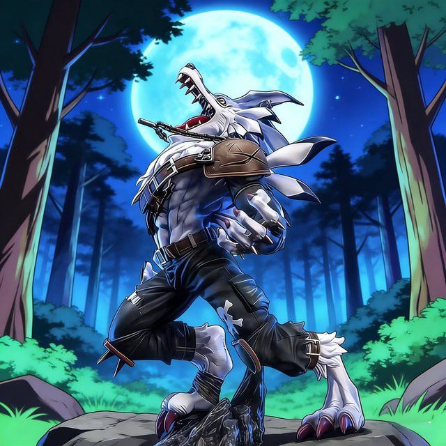 Bandai Digimon Adventure Garurumon Actionfigur aus PVC in Blau als Sammlerstück und Desktop-Ornament - Bild 1