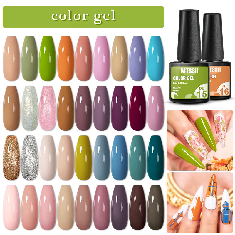 Mtssii Nagelgel Set, Nude Rosa Glitter, Glänzend - Bild 1