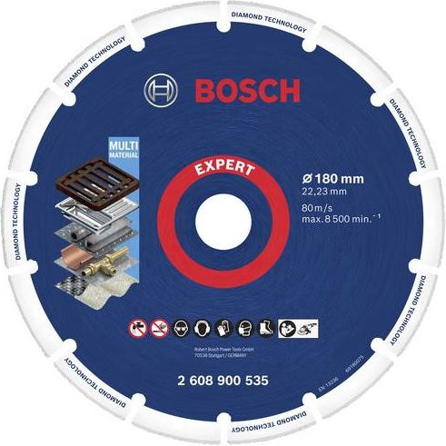 Bosch EXPERT Diamond Metal Wheel Diamanttrennscheibe für Stahl, Durchmesser: 180 mm, Bohrungs-Ø: 22,23 mm - Bild 1