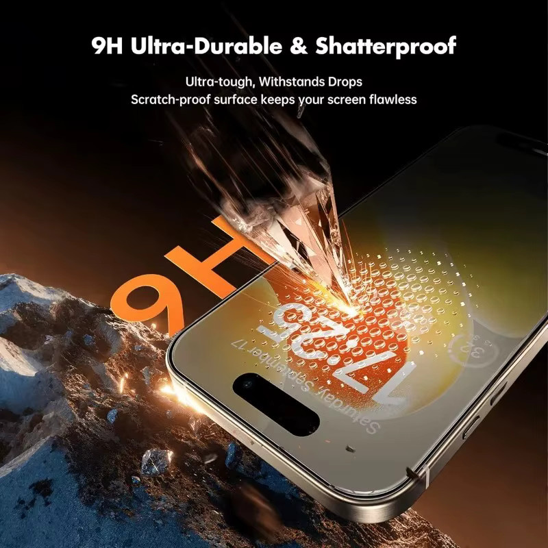 2 Stück Sichtschutzfolie aus gehärtetem Glas für Apple iPhone 17 16 15 14 13 12 11 Pro Max und 16 Plus 16e, Anti-Spy, transparent - Bild 5