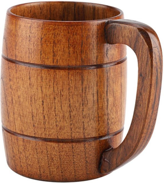 Natürlicher Bierbecher aus Holz mit Henkel von mfySpace in Braun - Bild 1