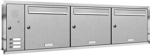 AL Briefkasten-System für 2 Parteien zur Unterputzmontage, silberfarben, B/H/T: 153,36 x 38,5 x 11,6 cm - Bild 1