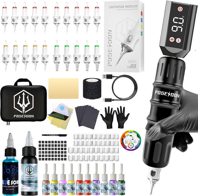 Poseidon Tattoo Kit V6, Schwarz - Bild 1