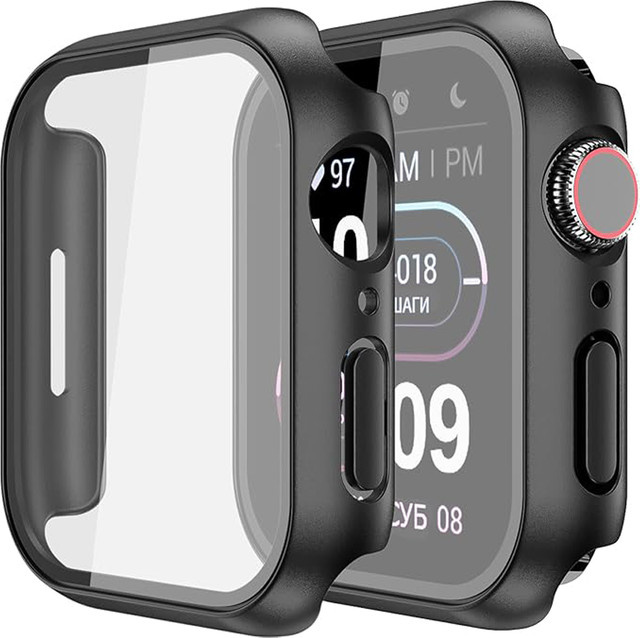 Apple Smartwatch Zubehör, Gehäuse Display Schutzfolie, Schwarz - Bild 1