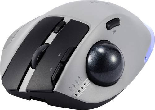 Renkforce RF-WLEM-500 Kabellose Trackball-Maus mit Bluetooth und Funk, Optisch, Grau/Schwarz, 7 Tasten, bis zu 2400 dpi - Bild 1