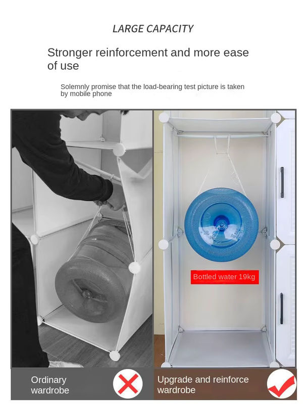 UNIONVILL Kleiderschrank aus Kunststoff für das Schlafzimmer, staubdichter multifunktionaler Aufbewahrungsschrank mit Türen und Regalböden - Bild 3