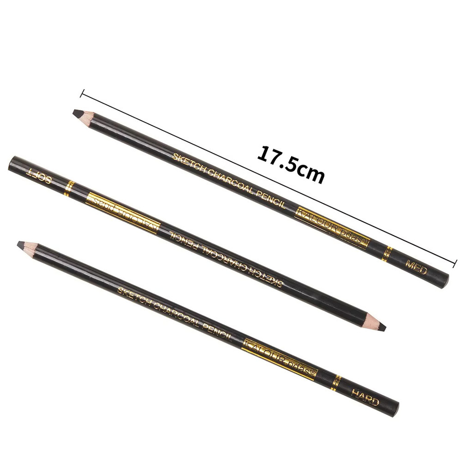 Professionelles Carbon Bleistift Set für Skizzen und Schattenmalerei in Graphit und Weiß für Künstler und Anfänger - Bild 4