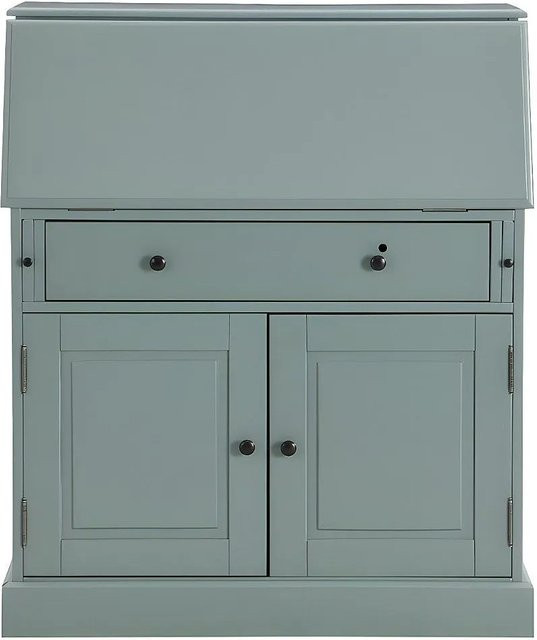 Vente-unique Sekretär Cleore in Mandelgrün aus Kiefer und MDF, Höhe: 93 cm, Breite: 110,8 cm, Tiefe: 40 cm - Bild 1