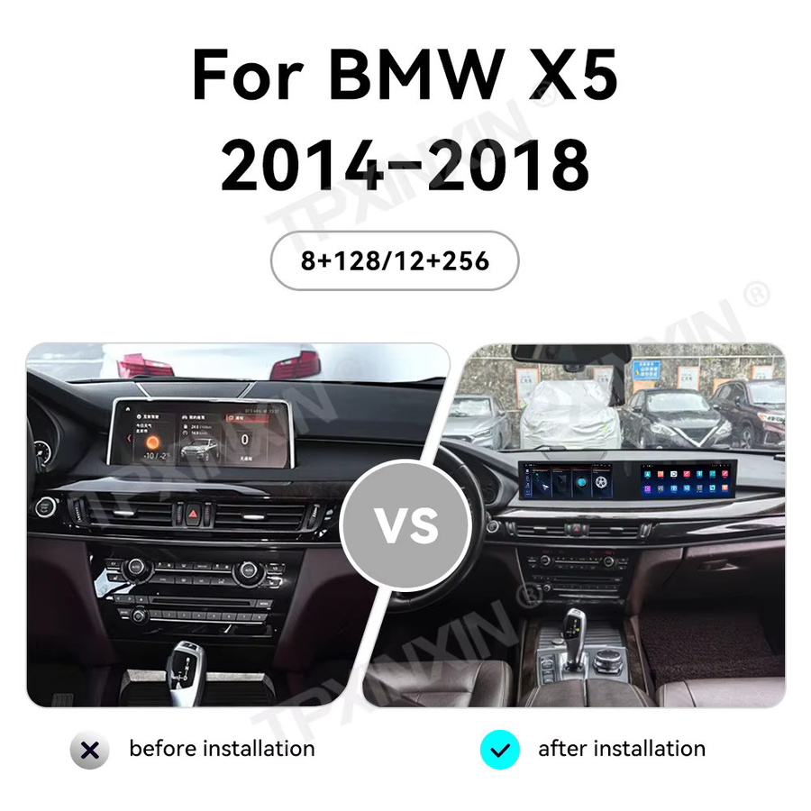 TPXINXIN 24,6-Zoll QLED Android 13 Auto-Multimedia-Radio-Player mit GPS für BMW F10 F11 F18 F07 und F15 F16 in Schwarz - Bild 2
