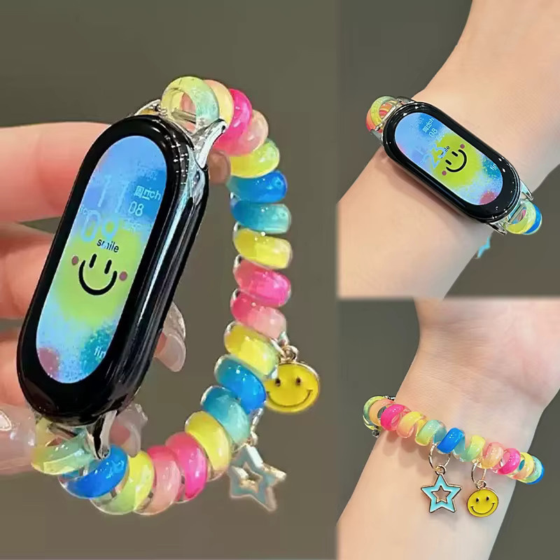 Scrunchie-Armband für Xiaomi Smart Band 10 9 8, Textil, Bunt, Unisex - Bild 2