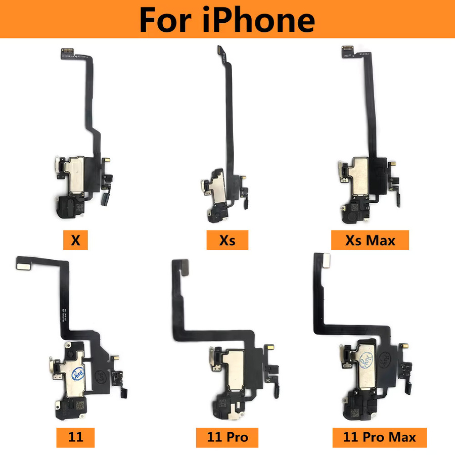 Ersatzteil Flex-Kabel für iPhone X XR XS 11 Pro Max mit Ohrhörer-Lautsprecher, Näherungssensor und Tonempfänger in Schwarz - Bild 2