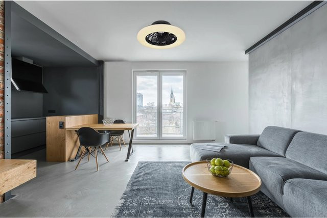Globo LED-Deckenventilator Travo in Schwarz Matt mit Fernbedienung, Durchmesser: 50 cm, Höhe: 17,5 cm - Bild 1