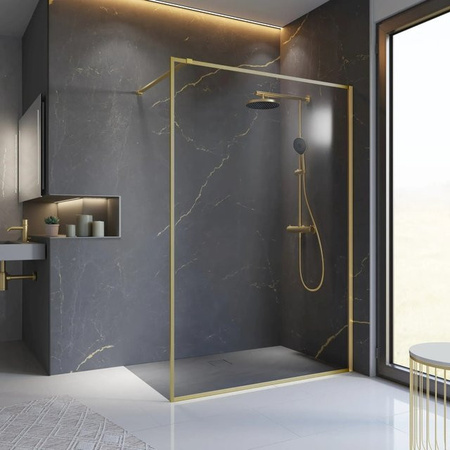 Schulte Duschwand Walk In Trend 2.0, Glas, Gold, B/H: 140 x 200 cm
