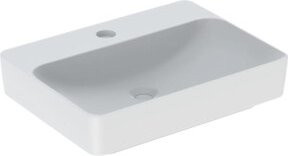 Geberit Aufsatzwaschtisch VariForm aus Sanitärkeramik in Weiß mit Hahnloch und ohne Überlauf, B/T: 60 x 45 cm - Bild 1