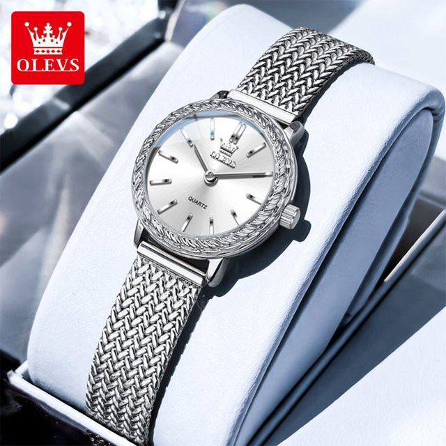 OLEVS Armbanduhr, Quarz, Edelstahl, Silber, Damen - Bild 1