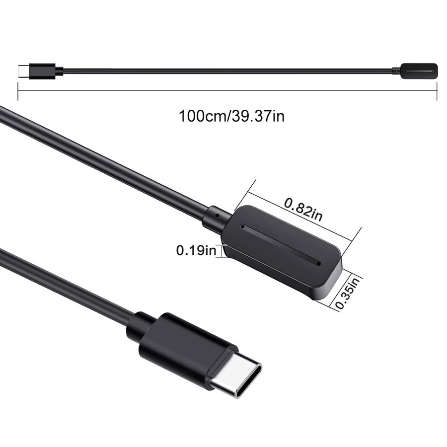 ALLOYSEED USB-C-Ladekabel in Schwarz für Polar Pacer und Polar Pacer Pro, Länge: 1 m - Bild 3