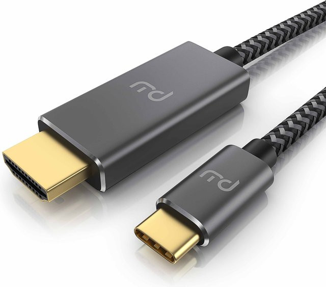 Primewire USB Typ C zu HDMI Konverterkabel Adapterkabel in Grau mit 4K Auflösung, Länge: 5 m - Bild 1