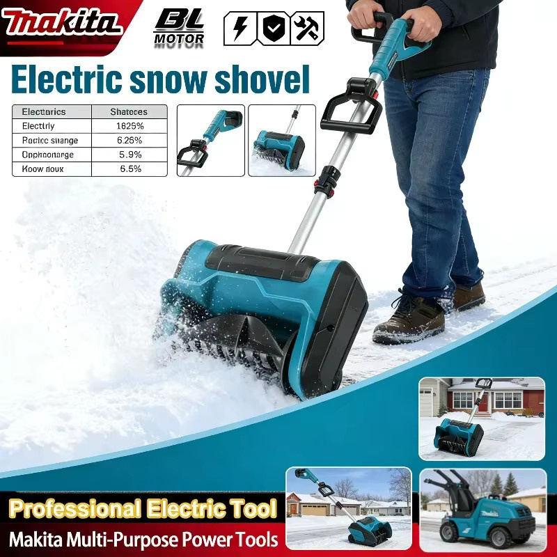 Makita LXT Akku-Schneeschaufel in Blau – Kabellose elektrische Schneeschaufel für professionelle Schneeräumung - Bild 2