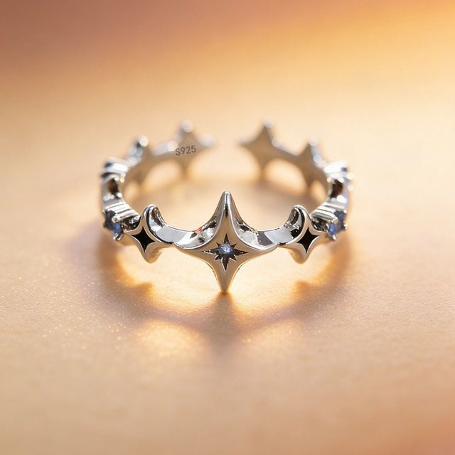 BF CLUB Ring 925 Silber, Sternform, Damen, Vintage - Bild 1