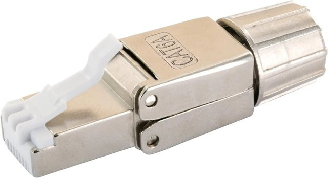 Schwaiger RJ45 Netzwerkstecker CAT7/CAT6A aus Metall in Silber - Bild 1