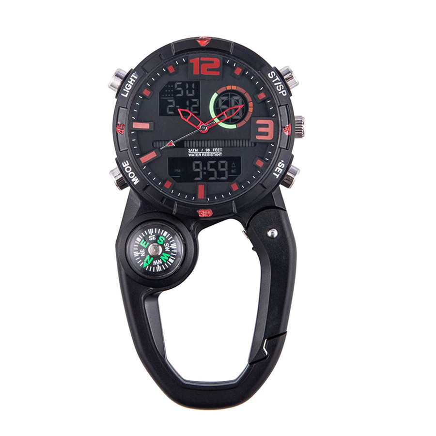 BGVfive Taschenuhr, Analog-Digital, Kompass, Kunststoff, Schwarz, Unisex - Bild 4