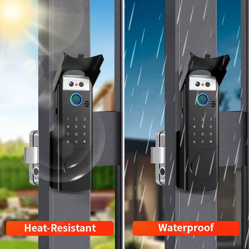 ZhdCookey Smart Türschloss mit Video-Intercom, 3D-Gesichtserkennung, Fingerabdruck, Passwort, IC-Karte und Tuya Smart Home App Anbindung, wasserdicht, in Schwarz oder Silber - Bild 5