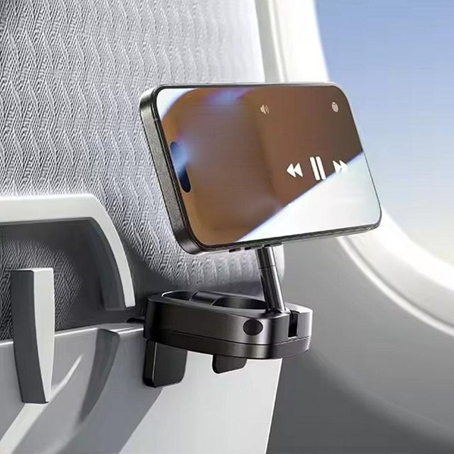 Faltbare MagSafe Reise-Handyhalterung mit 360 Grad Rotation für Flugzeug und Auto-Armaturenbrett - Bild 1