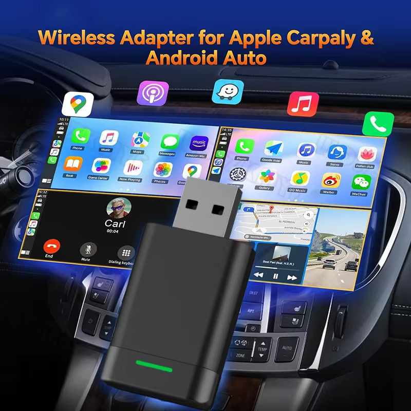 Qzonnect Wireless CarPlay und Android Auto Dongle mit 5 GHz WLAN und Bluetooth 5.0 für kabelgebundene OEM-Autos in Schwarz oder Weiß - Bild 2