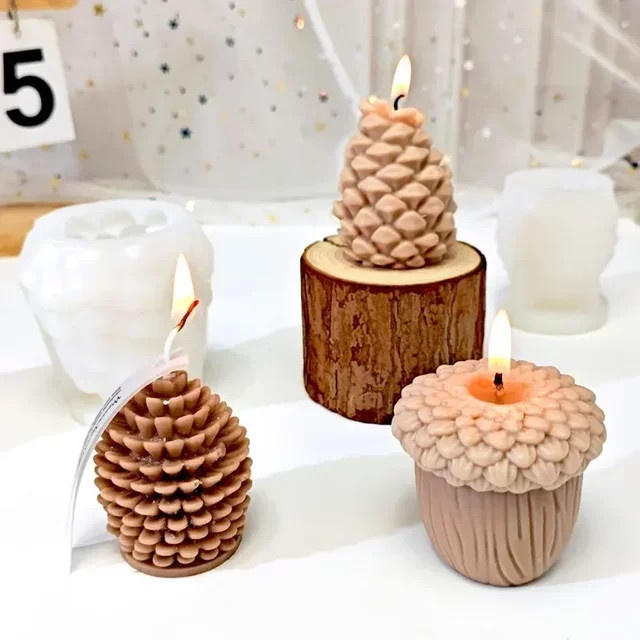 Silikonform Tannenzapfen für DIY Kerzen, Seife, Gips und Harz zur Weihnachtsdekoration - Bild 1