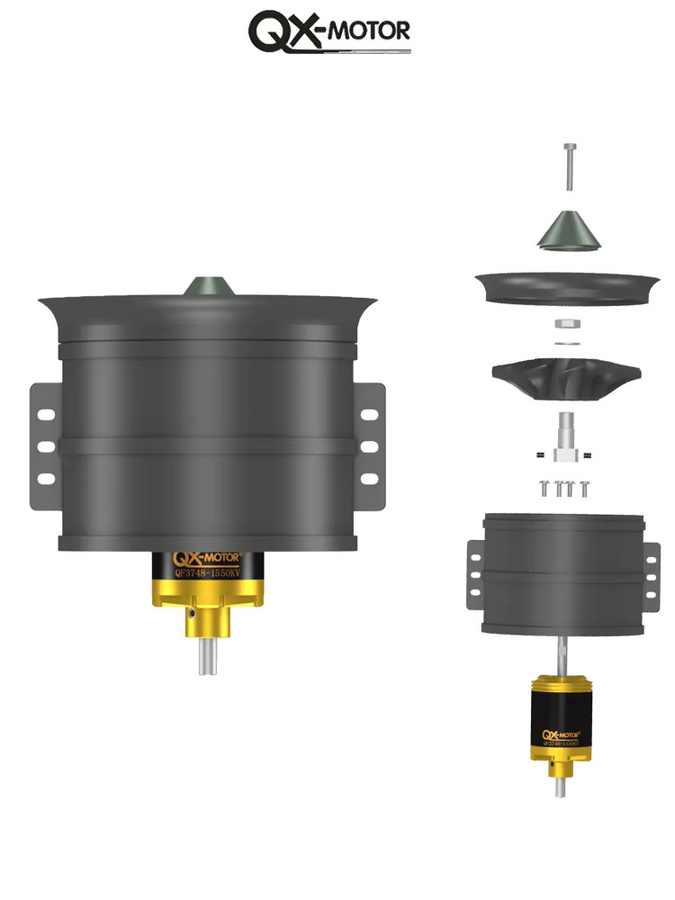 QX-MOTOR 90mm EDF 12-Blatt-Lüfter CW CCW QF3748 QF3758 Bürnenloser Motor mit 100A 120A ESC, Set / Bundle - Bild 5