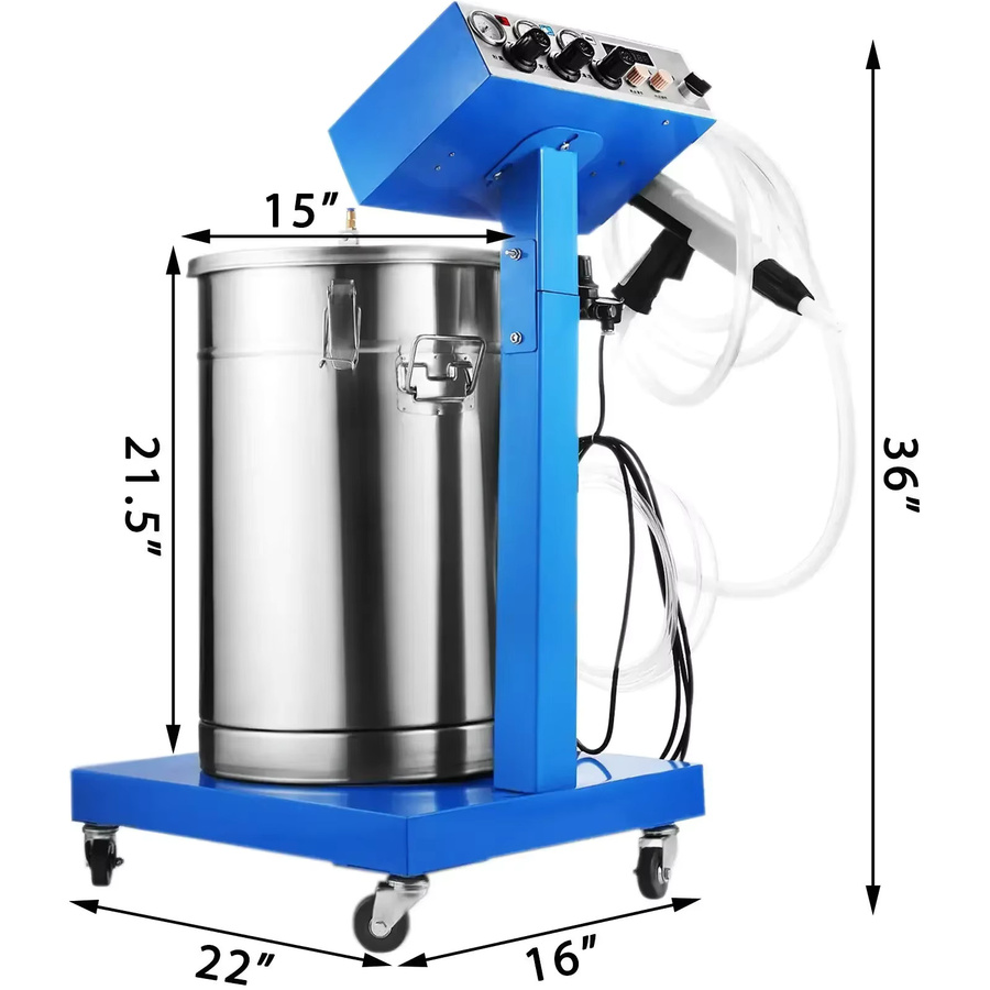 SIHAO WX-958 Elektrostatische Pulverbeschichtungsmaschine in Blau mit 50W Leistung und 45L Fassungsvermögen für die Oberflächenveredelung von Metall, Holz und Möbeln - Bild 3
