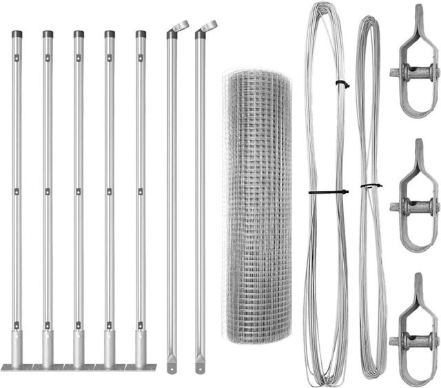 vidaXL Maschenzaun aus Stahl in Silber, 10 x 0,5 m, B/H: 25 x 25 mm - Bild 1