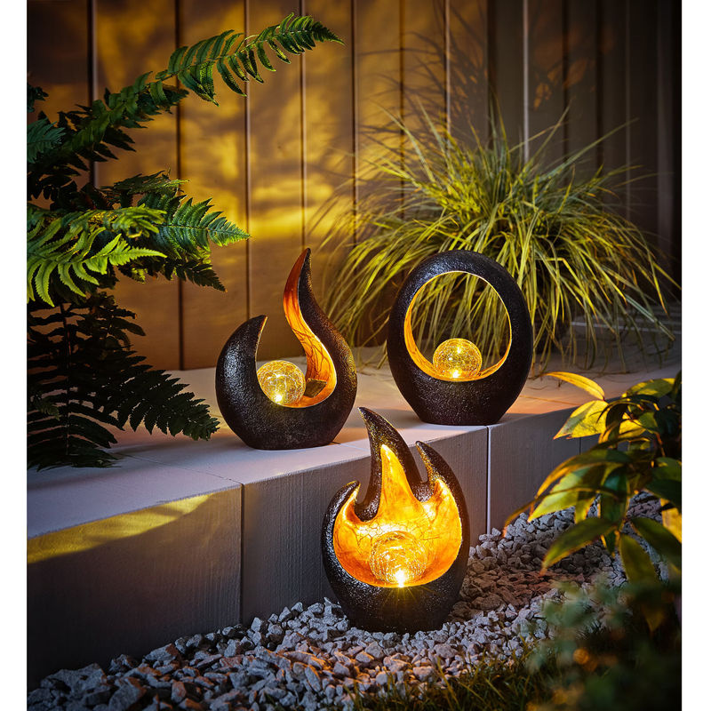 Viva Domo Solarleuchte Kugel in Grau mit Glaselement und Dämmerungssensor für den Garten - Bild 4