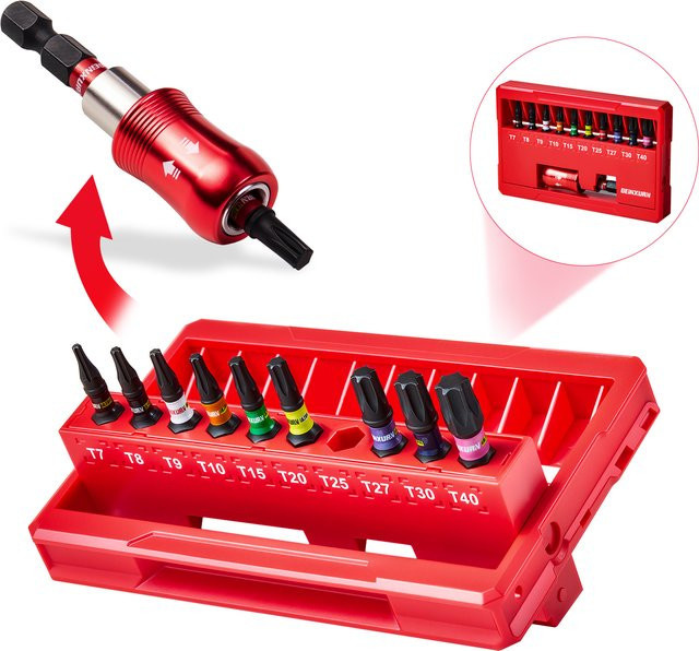 Geinxurn Schlagschrauber-Bits-Set mit magnetischen Power-Bits aus S2-Stahl und Schlag-Bithalter inklusive Aufbewahrungsbox - Bild 1