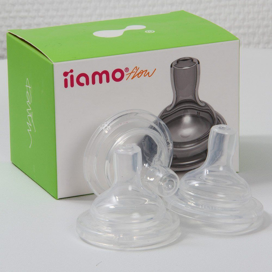 iiamo Trinksauger 3er Pack für Flasche Go, Silikon, Grösse 2 Medium, transparent, BPA-frei mit Anti-Kolik-Ventil - Bild 2