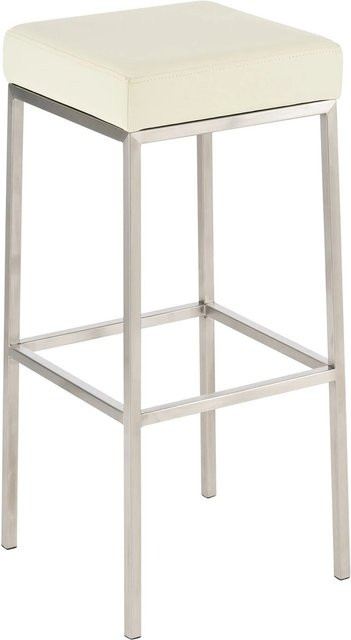 DELUKE Barhocker BIDAN Tresenhocker aus Kunstleder in Creme, B/T/H: 37 x 37 x 85 cm - Bild 1