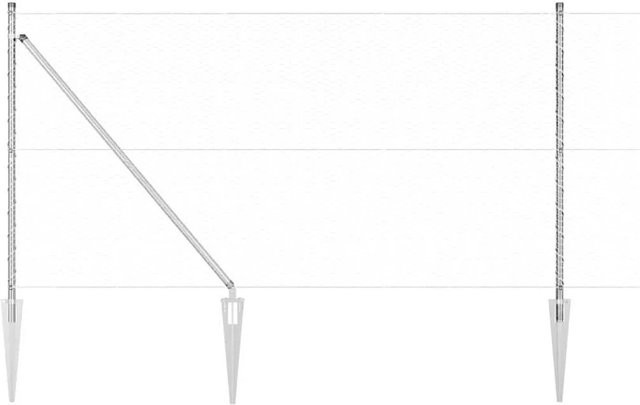 vidaXL Zaunpfosten aus verzinktem Stahl in Silber, Höhe: 140 cm, Breite: 100 cm - Bild 1