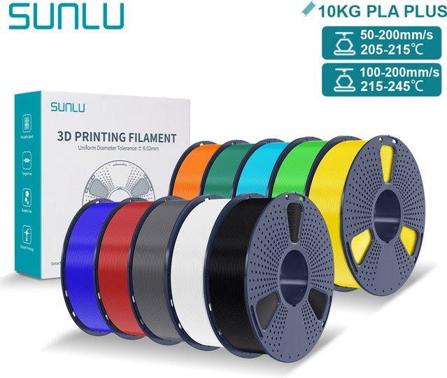 SUNLU PLA Plus Filament Multicolor 10kg, 1.75mm für FDM 3D Drucker - Bild 1