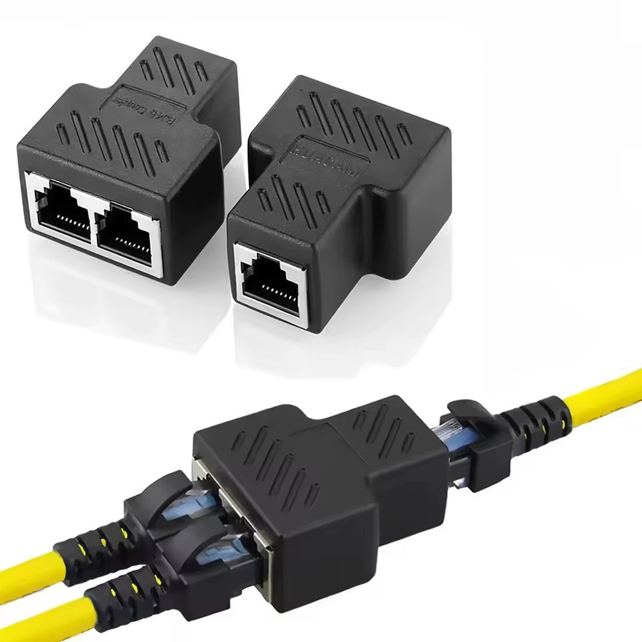 OUIO RJ45 Splitter 1 zu 2 Ethernet-Adapter für LAN-Anschluss in Schwarz - Bild 5