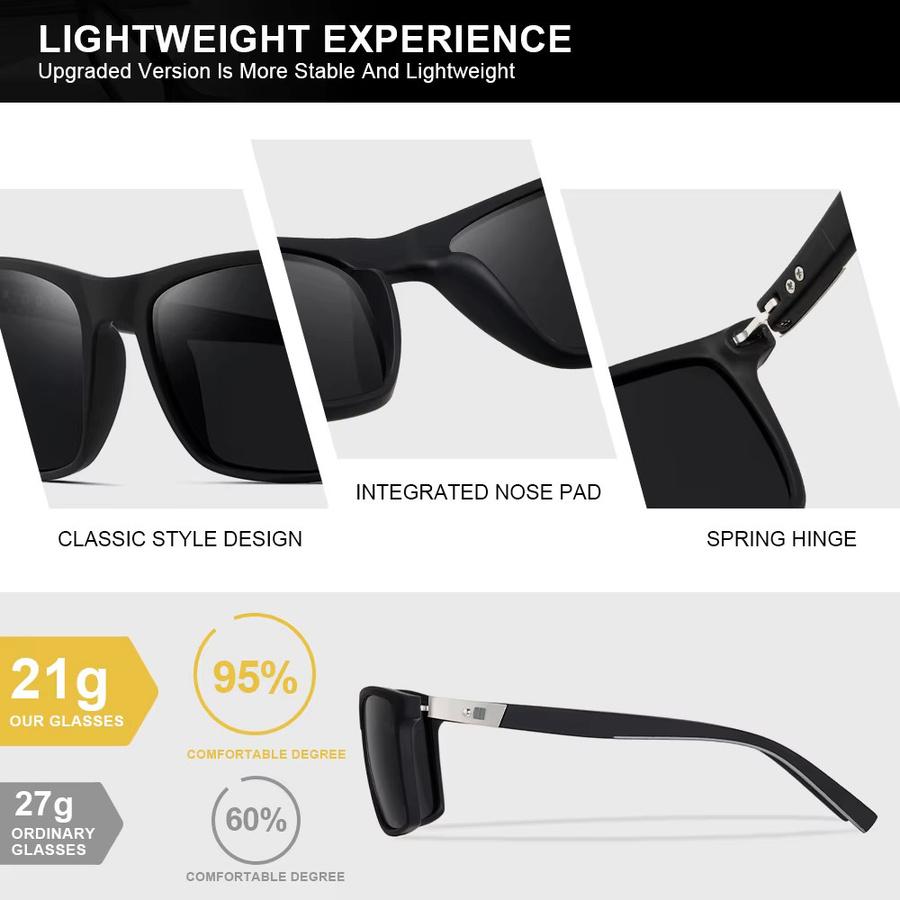 CRIXALIS Sonnenbrille, Vollrand, quadratisch, Schwarz, Unisex, polarisiert - Bild 3
