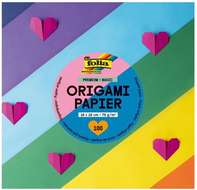 Folia Premium Faltblätter Basic in Multicolor, 10 x 10 cm - Bild 1