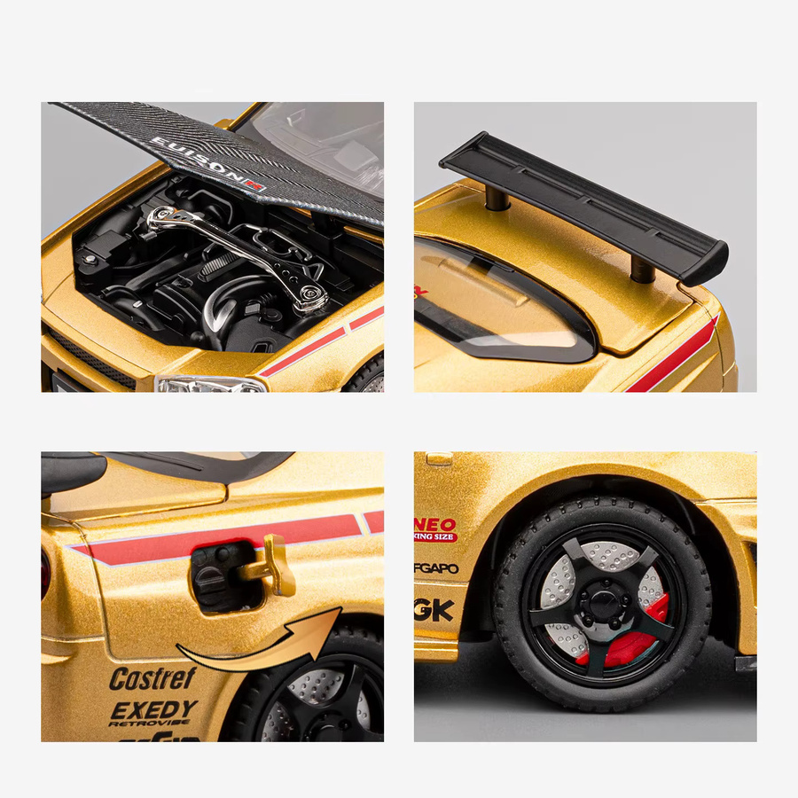 WELLY GTR R34 Skylin Rennwagen, Automodell, 1:24, Metall, mit Licht und Sound - Bild 2