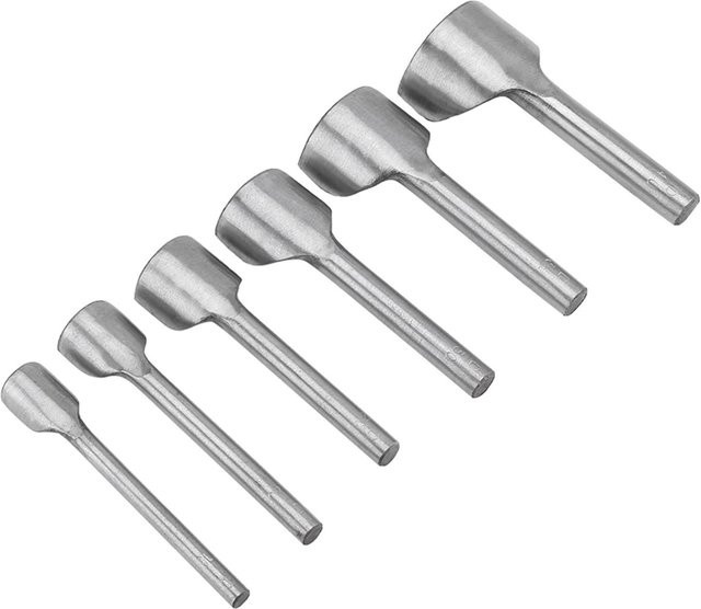 Shoemst 6er Set DIY Lederhandwerk Halbrund Locher für Gürtelenden und Lederarbeiten in Grau und Silber - Bild 1