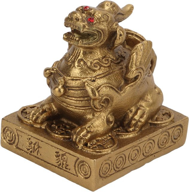 Igeteck Messingornament in Gold und Braun mit Retro-Design als Feng Shui Schreibtischdekoration - Bild 1