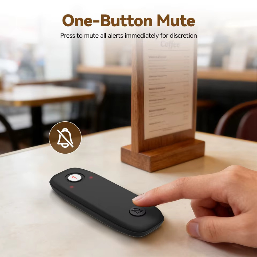 RETEKESS TD175M Restaurant-Pager System für den Außenbereich mit 800M Reichweite und Stummschalttaste in Schwarz - Bild 6