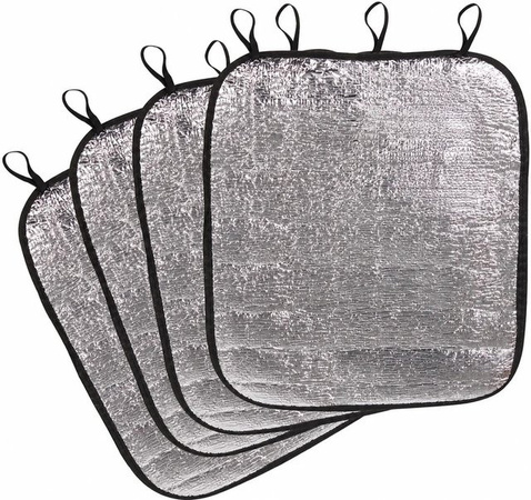 BigDean 4er Set Thermo Sitzkissen für Outdoor und Event, wasserabweisend, Farbe: Silber, B/T: 35 x 40 cm