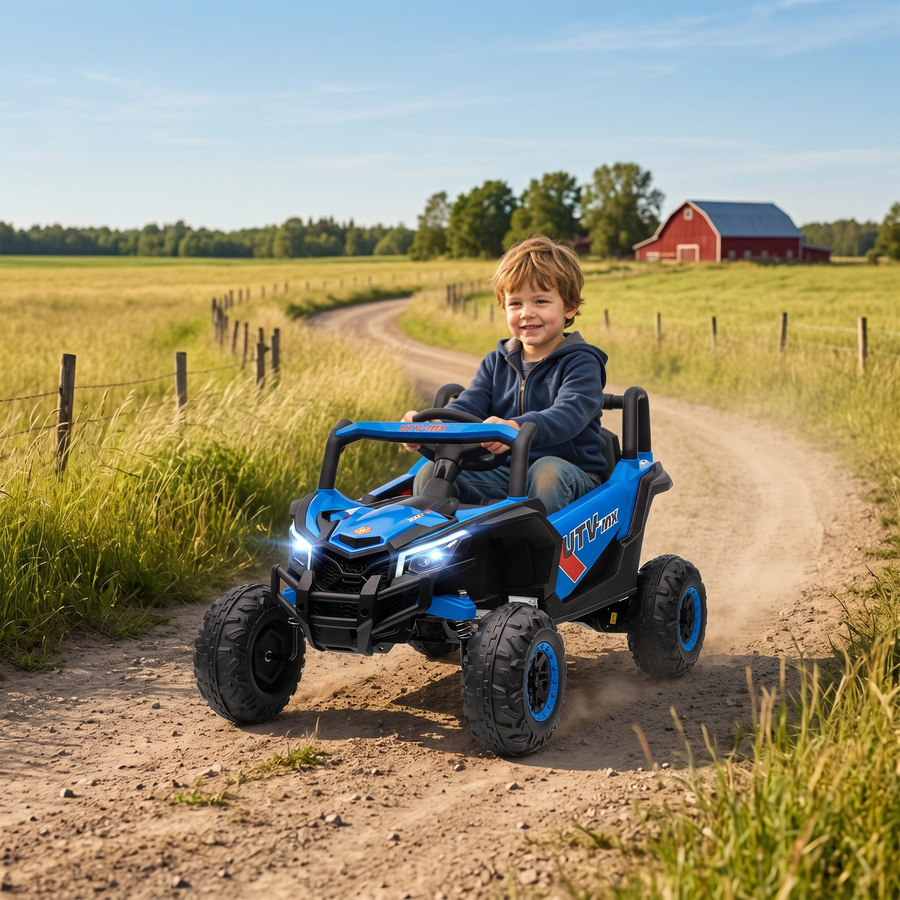 Aosom AIYAPLAY Kinder Elektroauto UTV, Blau, ab 3 Jahre - Bild 2