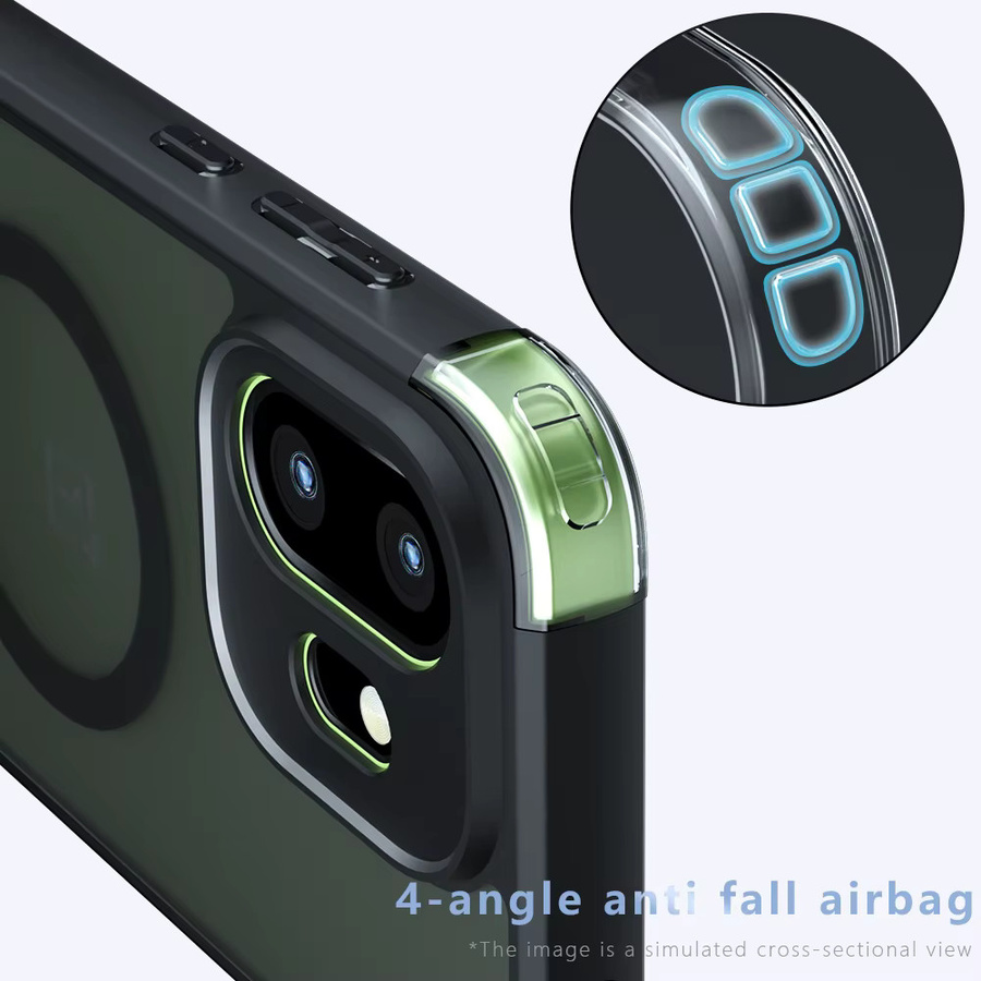 DIXSG Handyhülle für OnePlus 15T mit magnetischem kabellosem Laden, TPU-Rahmen und Hartplastik, transparent und schwarz, stoßfestes Case - Bild 3